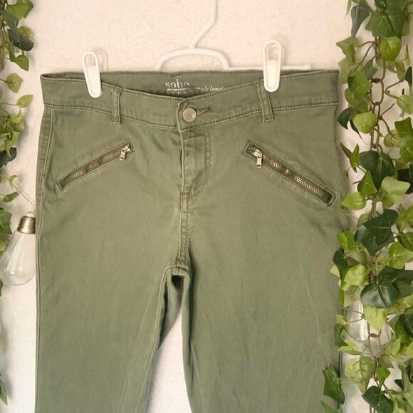 New York & Company Soho Army Green Low Waist Skinny Denim Jeans Women's 6 - Picture 5 of 10